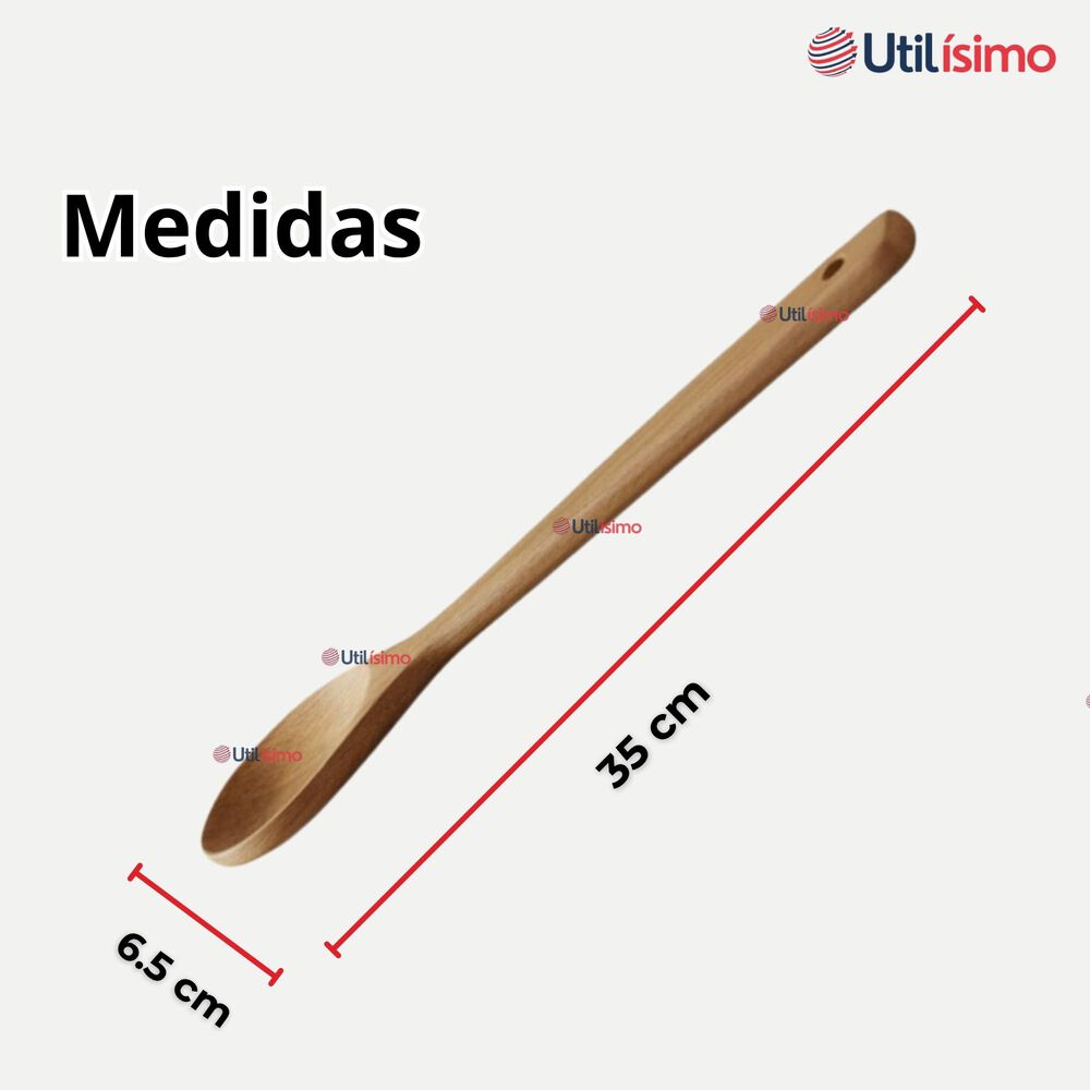 Cuchara De Madera De Bambú Con Mango Largo Utensilio De Cocina image number 3.0