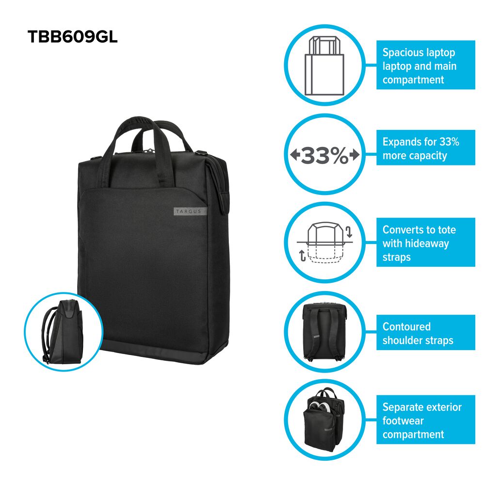 Mochila Notebook Targus 15-16 Work Convert Tbb609 image number 2.0