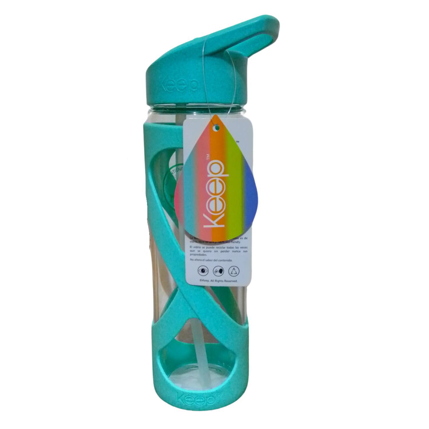 Botella Keep Vidrio 532ml Hidratacion Deportes Outdoor Turquesa image number 3.0