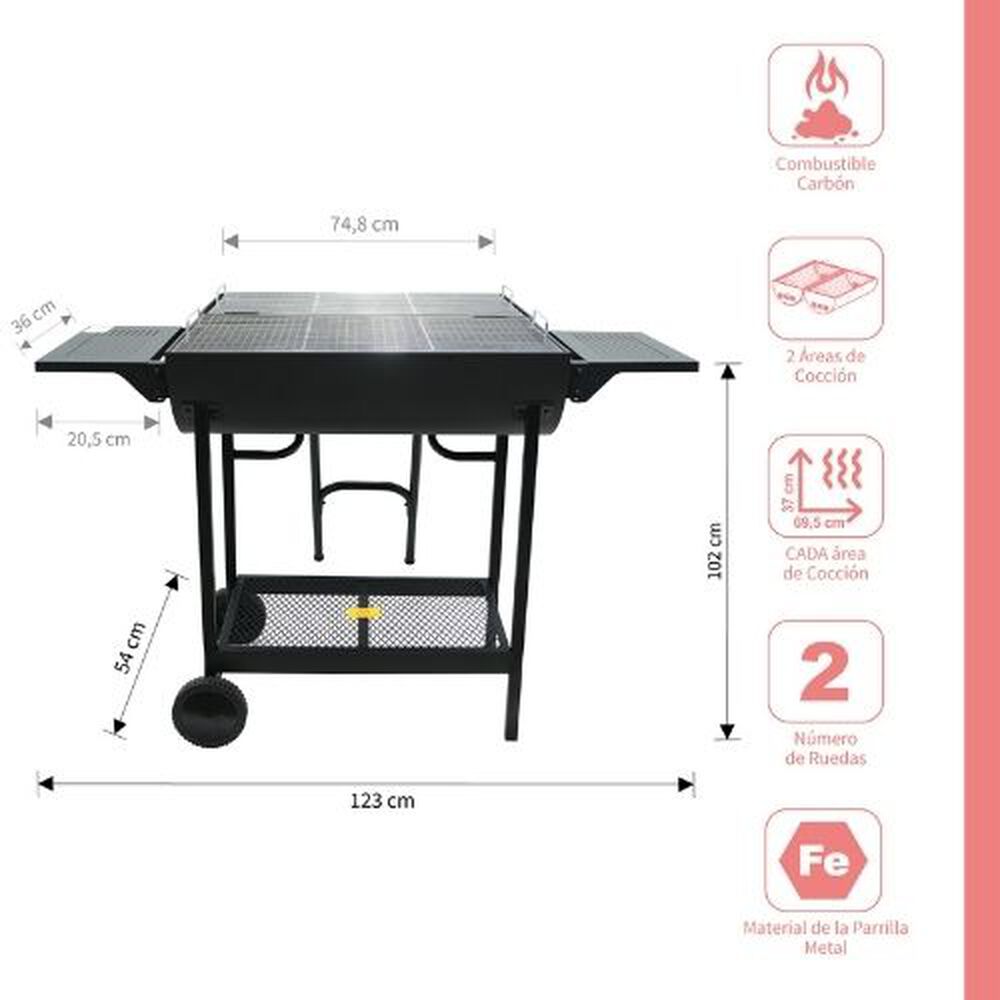 Parrilla A Carbón Doble Tambor Austin Black image number 1.0
