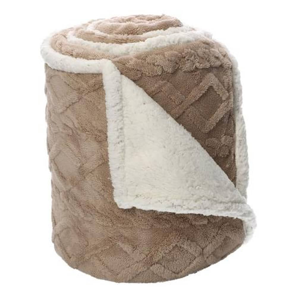 Frazada Andes Jacquard Sherpa Beige 2 Plaza image number 0.0