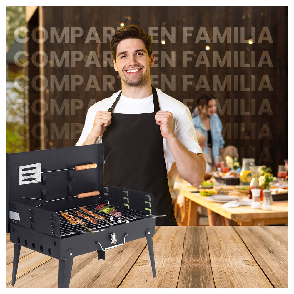 Mini Parrilla Plegable Portátil Tipo Maleta Para Asados A Carbón image number 3.0