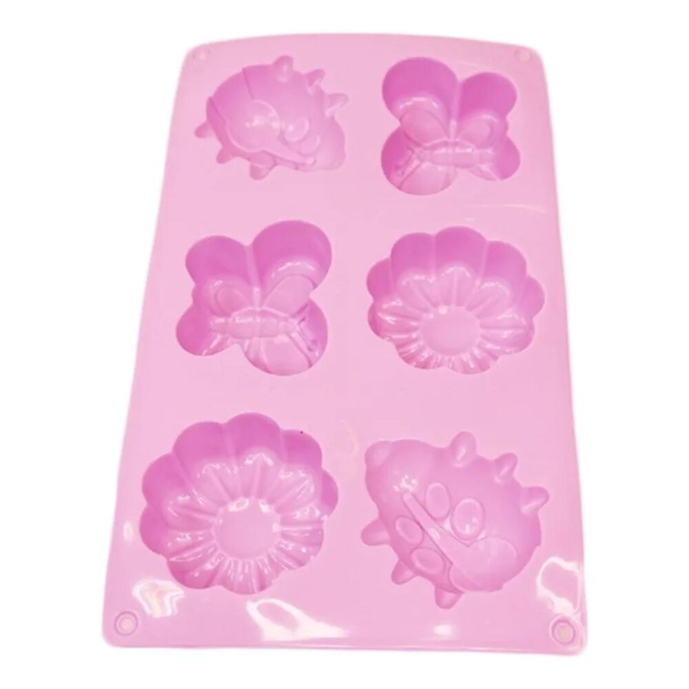 Molde De Silicona Rectangular Forma Chinita Flores Mariposa Color Surtidos image number 1.0