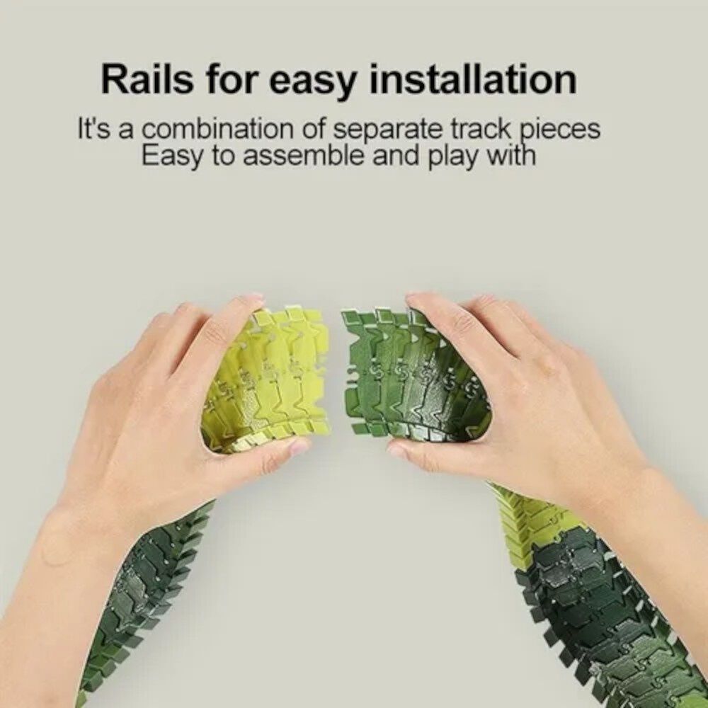 Pista Dinosaurio Jurassic Jungla Armable Flexible 140 Pcs image number 4.0