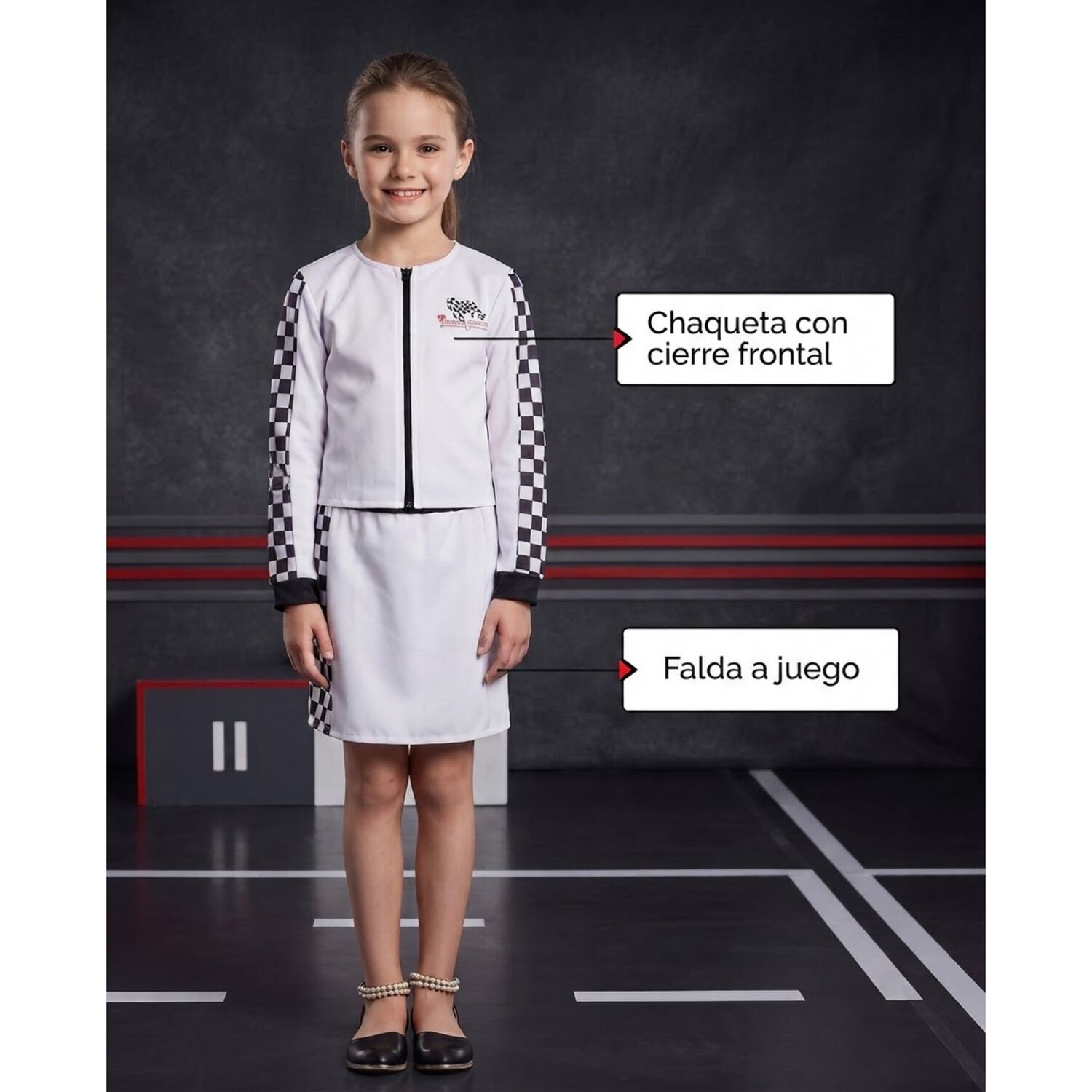Disfraz Infantil Carreras Formula 1 Ni&ntilde;a image number 6.0