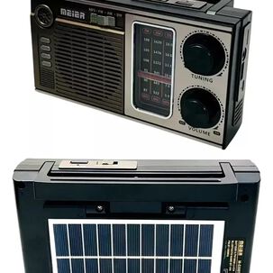 Radio Retro Portátil Con Panel Sola, Reproductor Mp3 Y Linterna Led