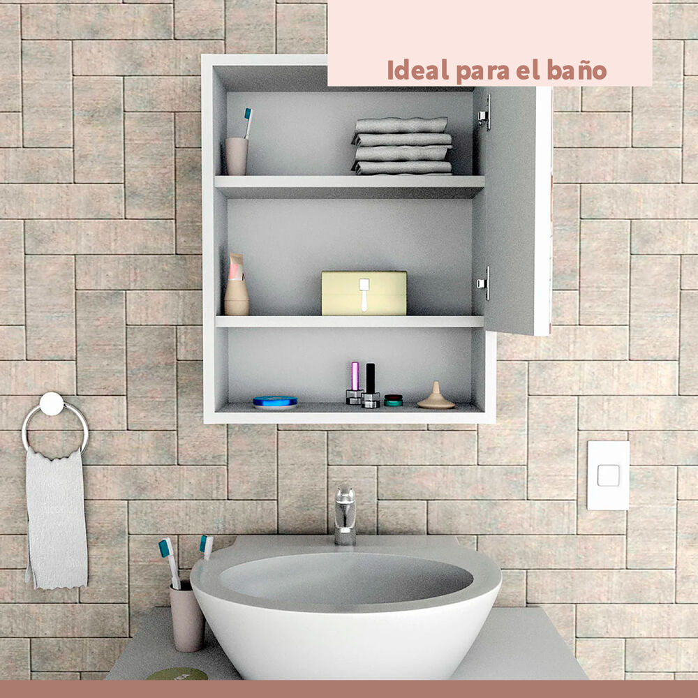 Estante Repisa De Baño Con Espejo image number 6.0