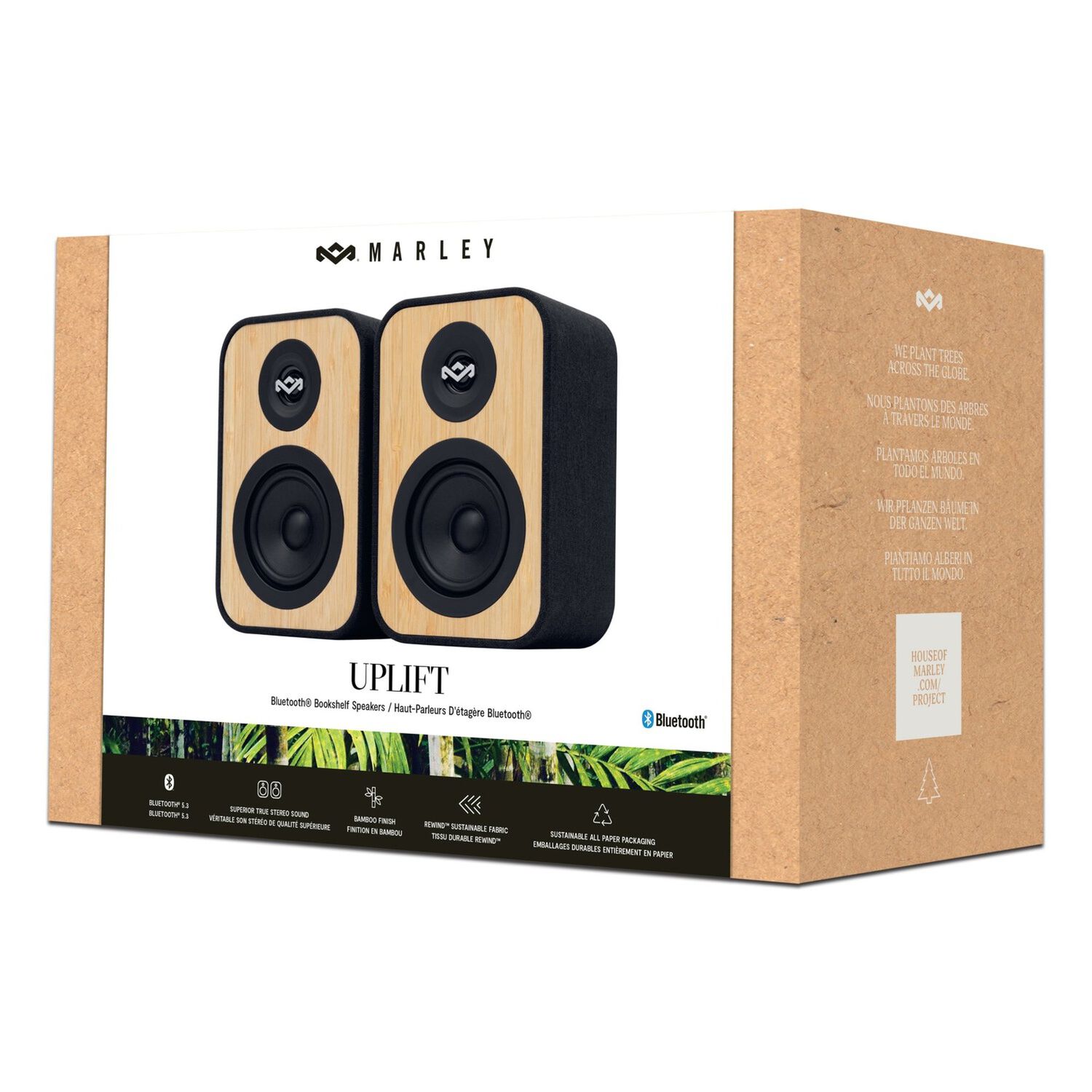 Parlantes Bluetooth 5.3 Uplift Bookshelf Negros Marley image number 7.0