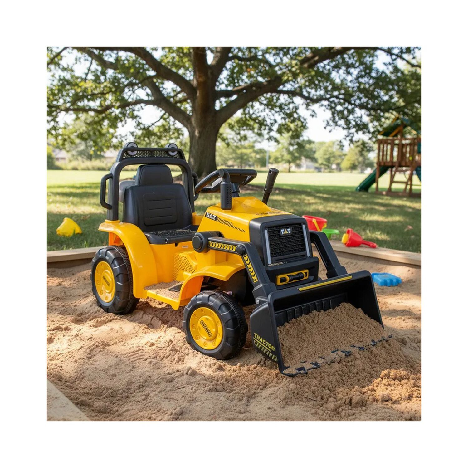 Cami&oacute;n El&eacute;ctrico Excavadora Loader Infantil Amarillo image number 1.0
