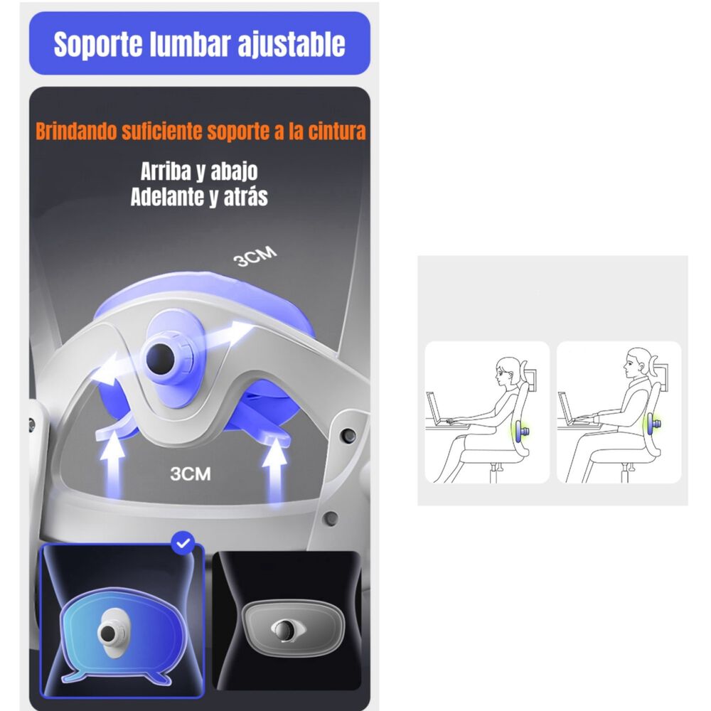 Silla De Escritorio Apoya Cabeza Negra W302 By Lubabycas image number 5.0