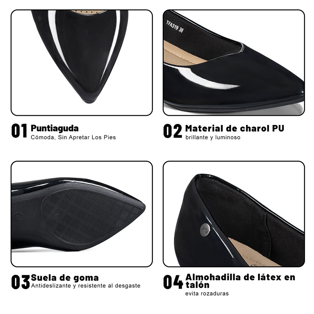 Zapato De Taco Puntiagudo Charol Mujer Weide Tfa319 image number 8.0