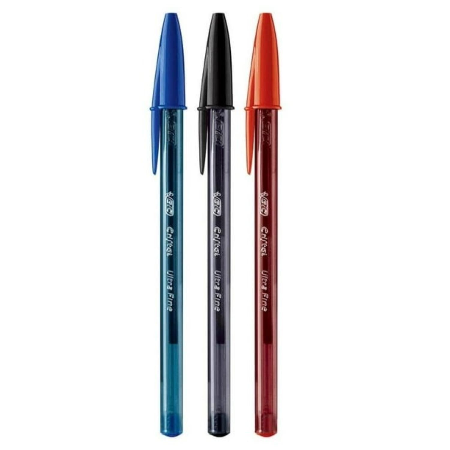 Set 10 Bol&iacute;grafos Cristal / 4 Azul 3 Negro 2 Rojo 1 Verde Bic image number 2.0