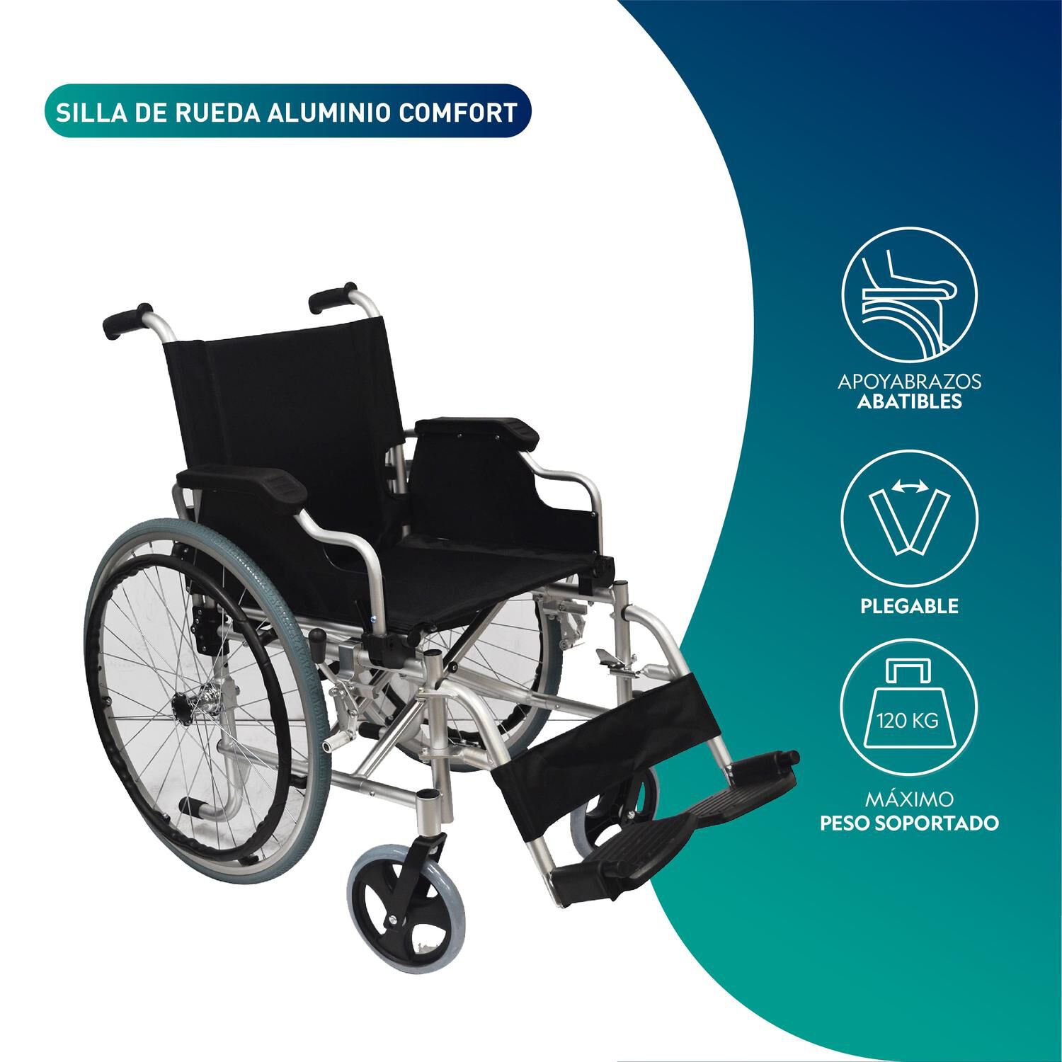Silla De Ruedas Aluminio Liviana Deluxe image number 2.0
