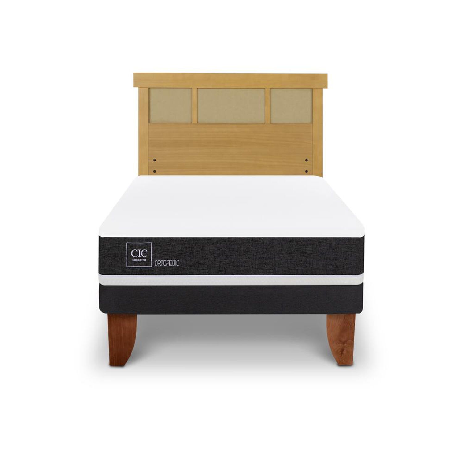 Cama Europea Cic Ortopedic / 1.5 Plazas / Base Normal + Respaldo image number 0.0