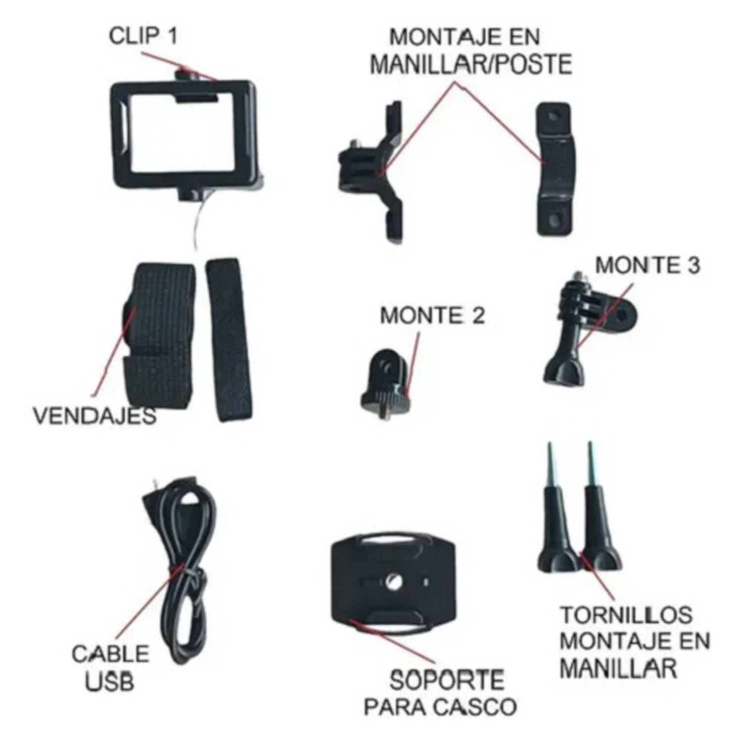 C&aacute;mara Go Pro Full Hd 30fps Deportiva Modelo 1080p Full Hd M2 Mejor Calidad C&aacute;mara Acci&oacute;n Con Accesorios B&aacute;sicos Sumergible image number 5.0