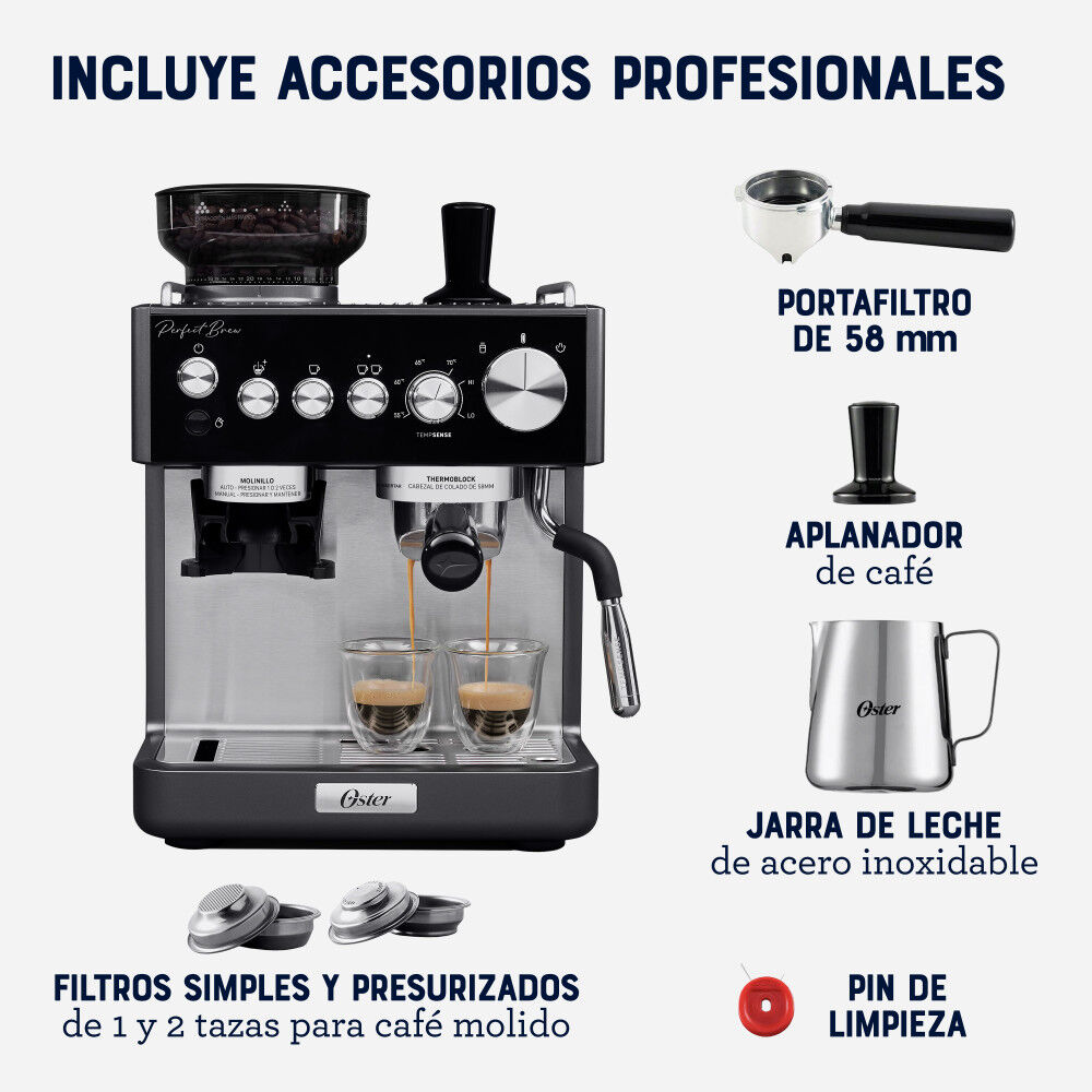 Cafetera Espresso Oster Perfect Brew Bvstem7301 image number 7.0