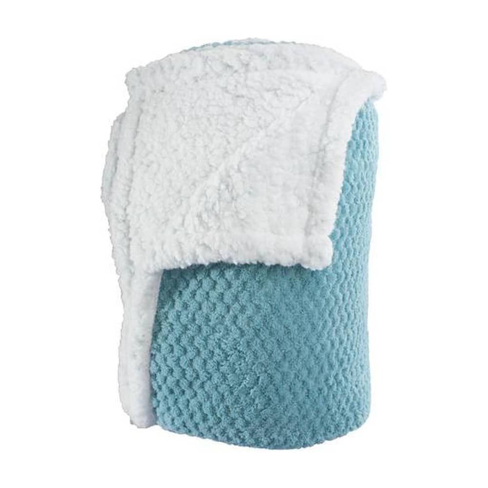 Frazada Andes Chiporro Panal Turquesa 2 Plaza image number 1.0