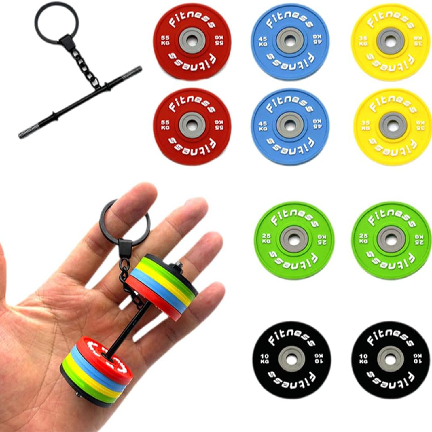 Llavero 3d Barra Con Pesas Discos Desmontable Crossfit Gym image number 1.0