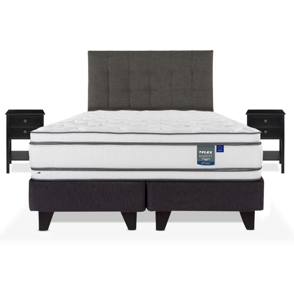 Cama Europea Flex Majesty / 2 Plazas / Base Dividida + Set De Maderas image number 0.0