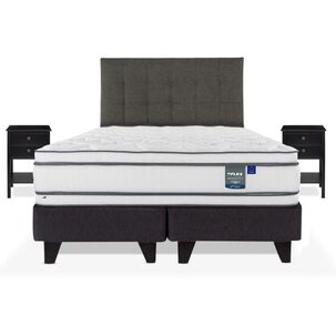 Cama Europea Flex Majesty / 2 Plazas / Base Dividida + Set De Maderas