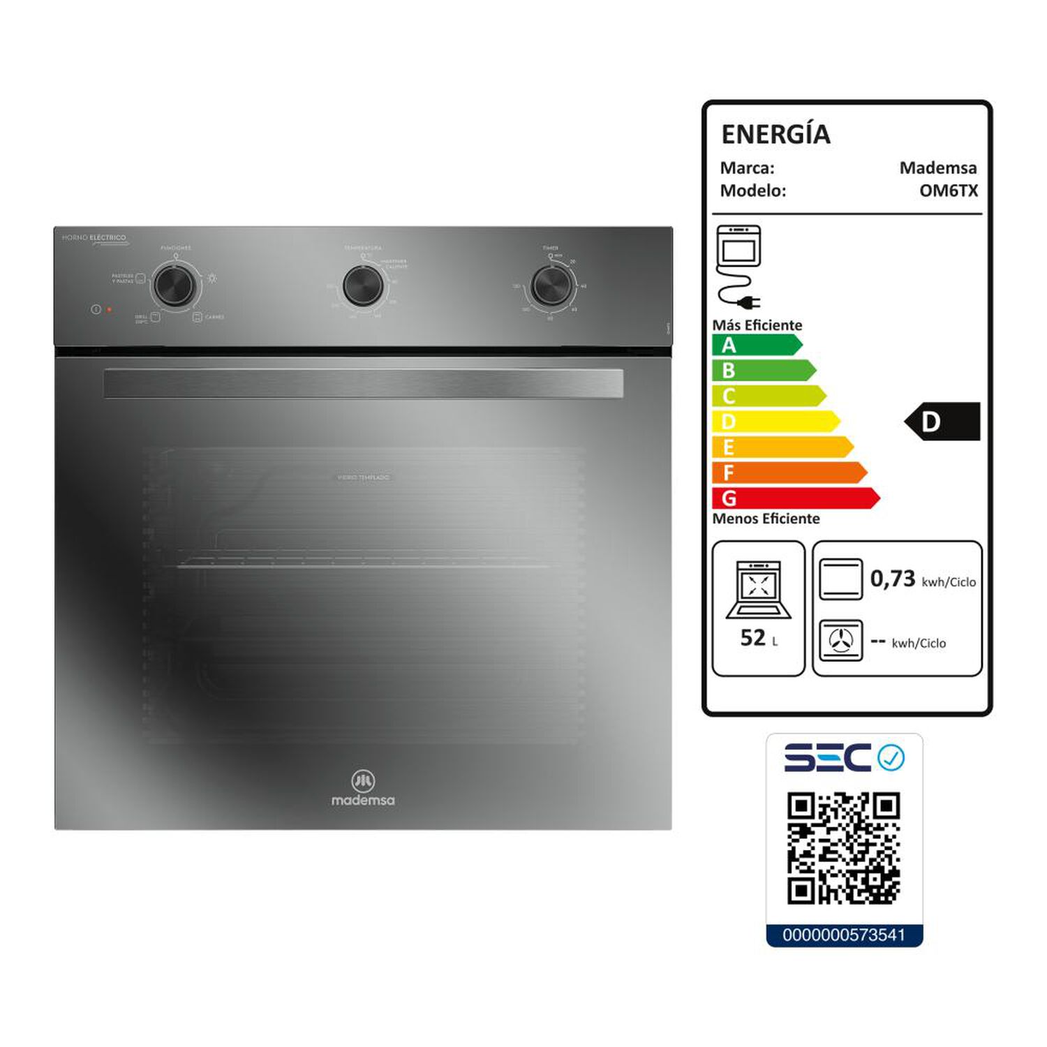 Horno Empotrado Mademsa Om6tx / 52 Litros image number 8.0