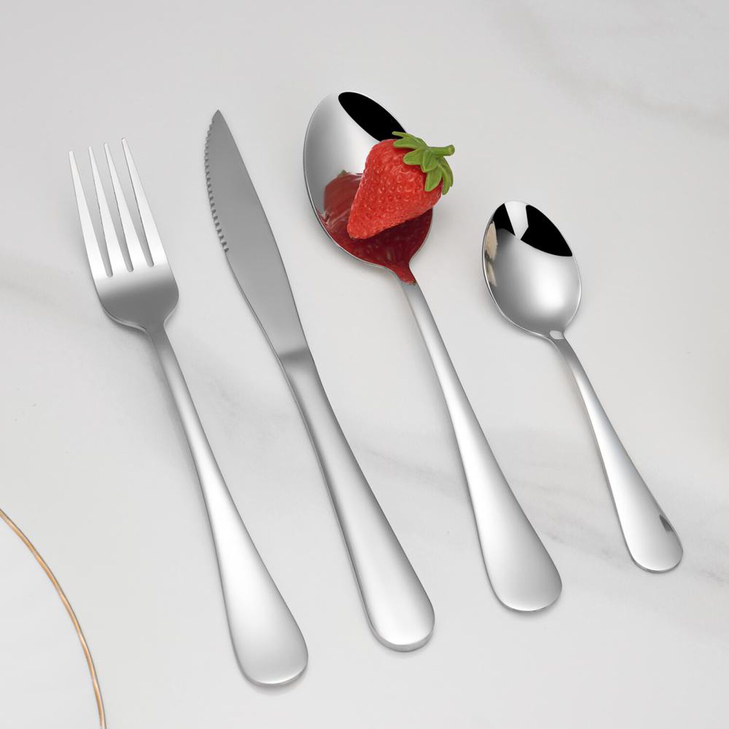 Cubiertos De Mesa Azhome Silver / 24 Piezas image number 3.0