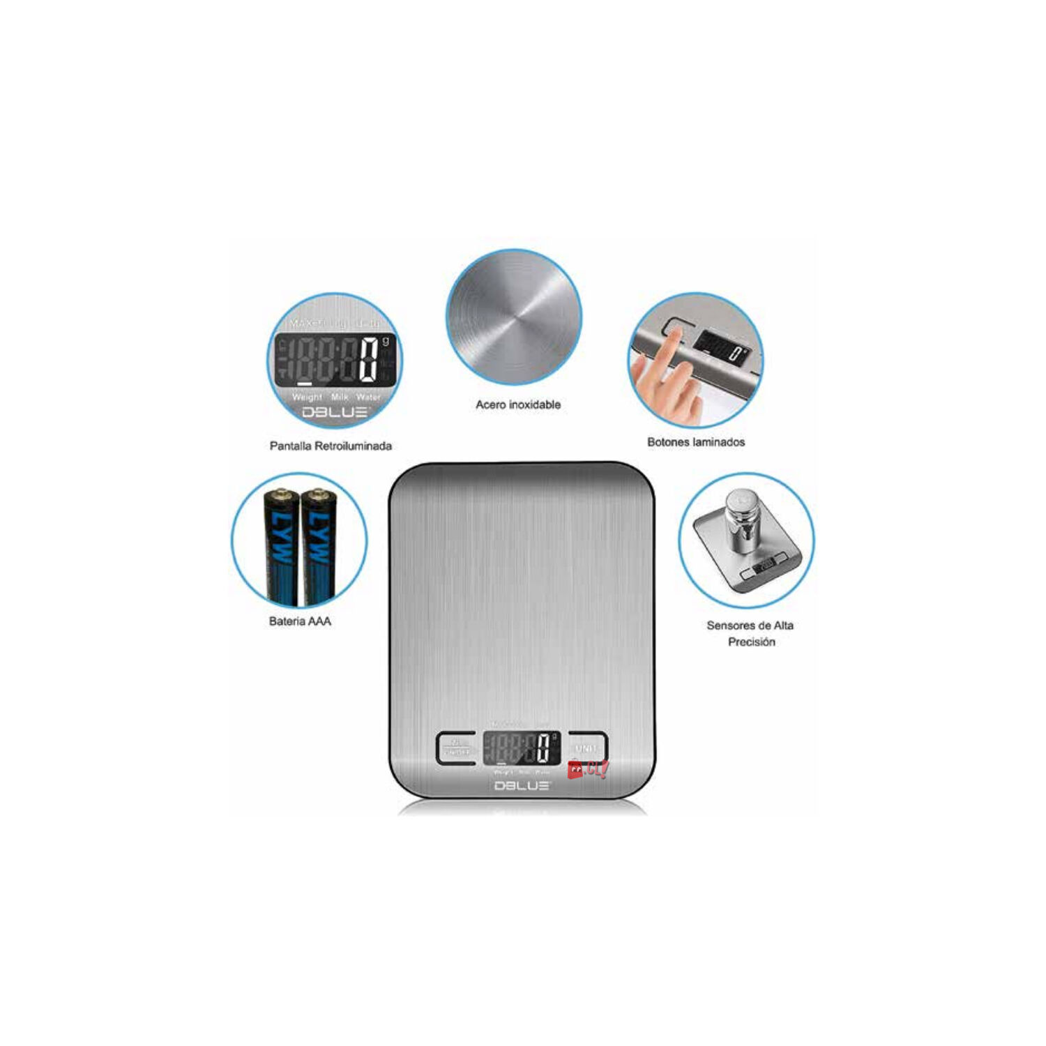 Pesa Gramera Cocina Digital Acero Inoxidable 5kg - Ps image number 1.0