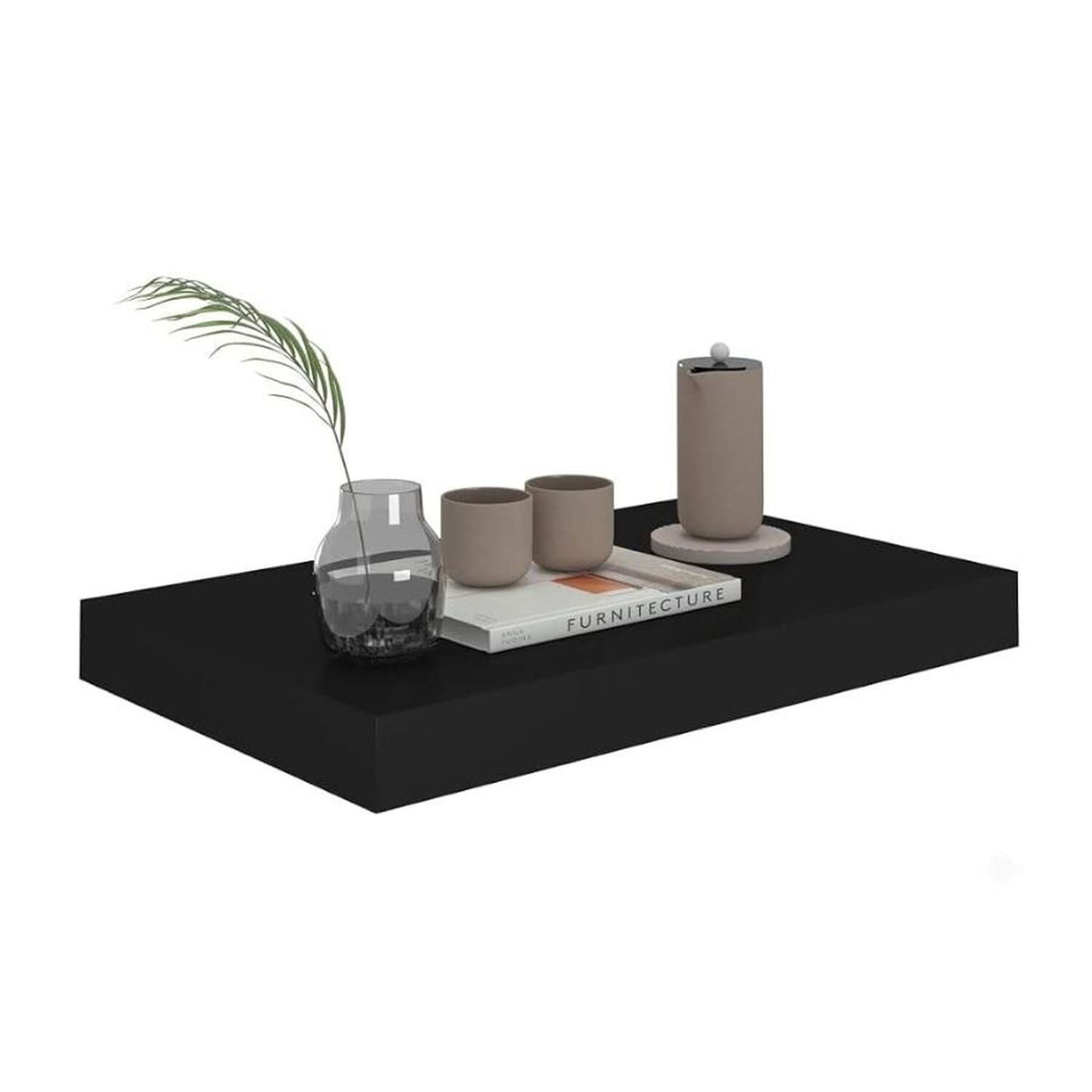 Repisa Flotante Negra Minimalista Estante Organizador Pared 40cm image number 0.0