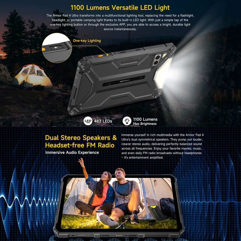 Ulefone Armor Pad 4 Ultra Con Cámara Térmica - Tablet Rugged 10.36" 5g, 8gb Ram, 256gb image number 7.0