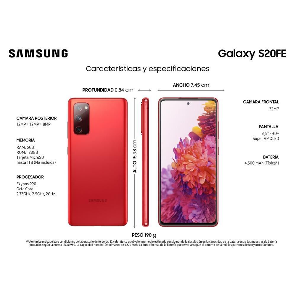 Smartphone Samsung S20 Fe Cloud Red / 128 Gb / Liberado image number 7.0