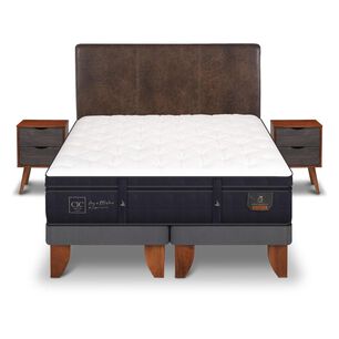 Cama Europea Cic Super Premium / King / Base Dividida + Set De Maderas