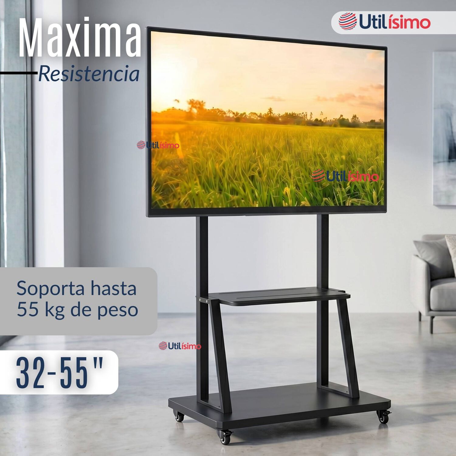Soporte Base Tv M&oacute;vil Con Ruedas 32 A 55 Pulgadas 55kg Soporte Port&aacute;til 324042 43 49 50 55 image number 6.0