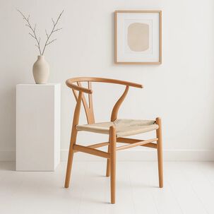 Silla Wishbone Madera Y Hilo De Cuerda - Natural