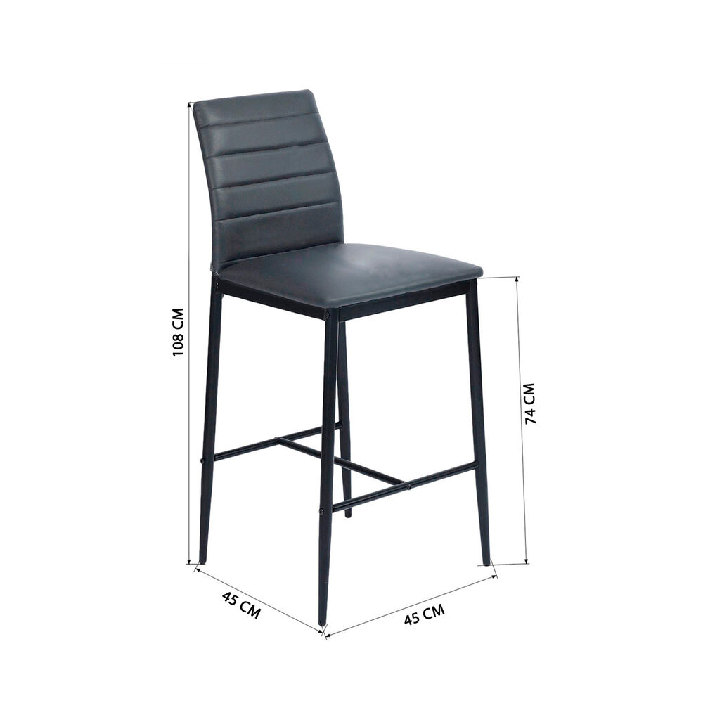 Pack 2 Sillas De Bar Boston Gris image number 2.0