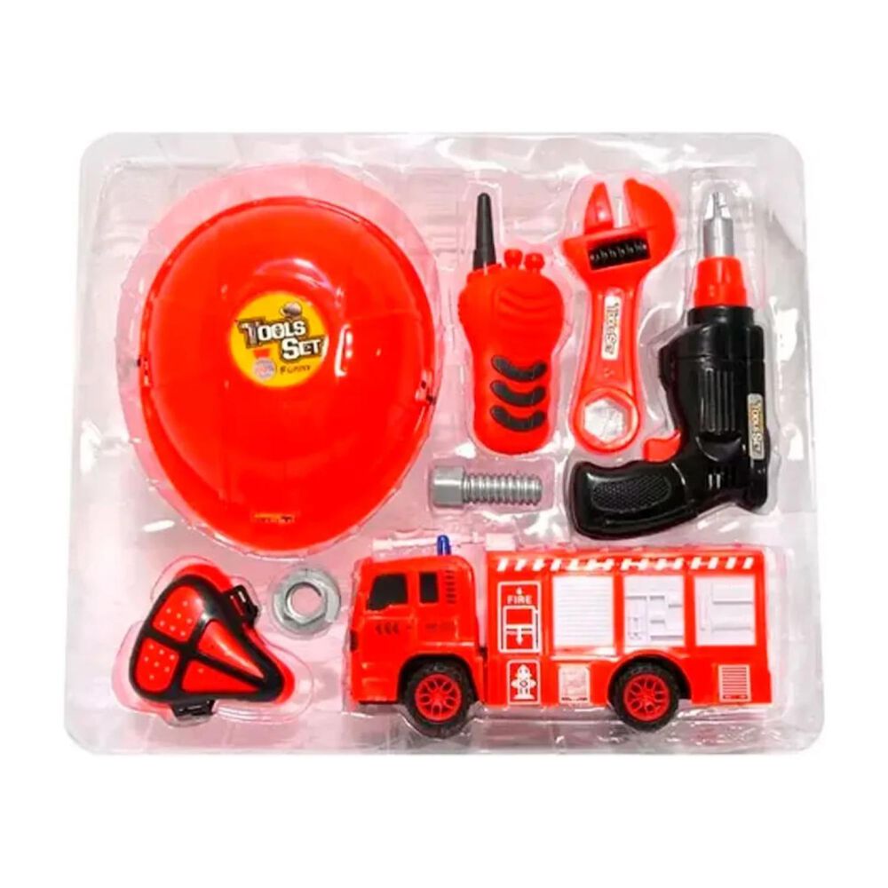 Juguete Set De Bombero 8 Piezas Camion Herramientas Infantil image number 2.0
