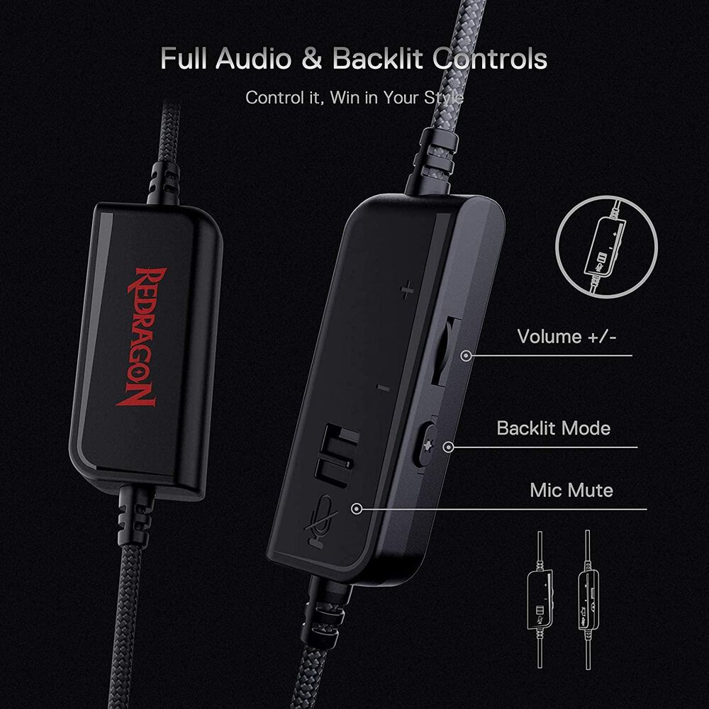 Audifonos Usb Redragon Pandora Audio 7.1 Envolvente Multiplataformas image number 11.0