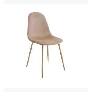 Silla Scoop Wood Velvet Beige