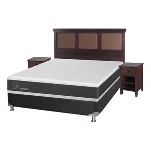 Box Spring Cic Ortopedic / 2 Plazas / Base Normal  + Set De Maderas