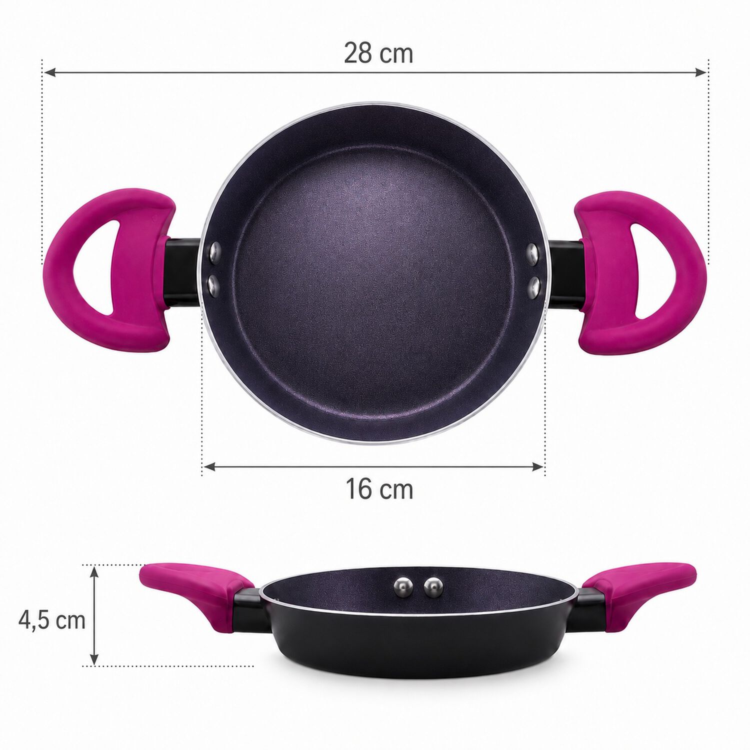 Paila Antiadherente De Aluminio 16cm Modelo Cherry Marca Vitta image number 6.0