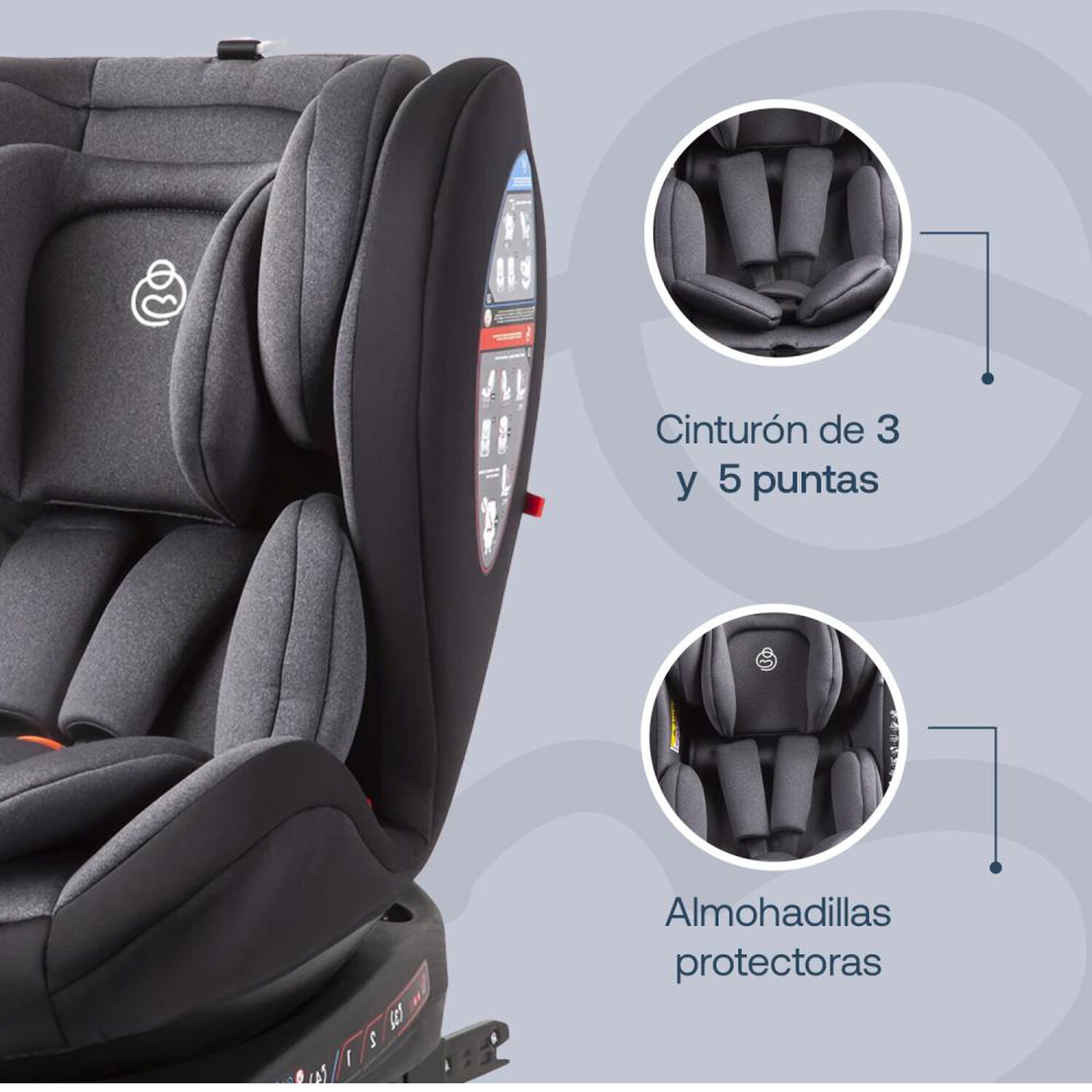 Silla De Auto Convertible Saturn Bebesit Grey-black image number 7.0
