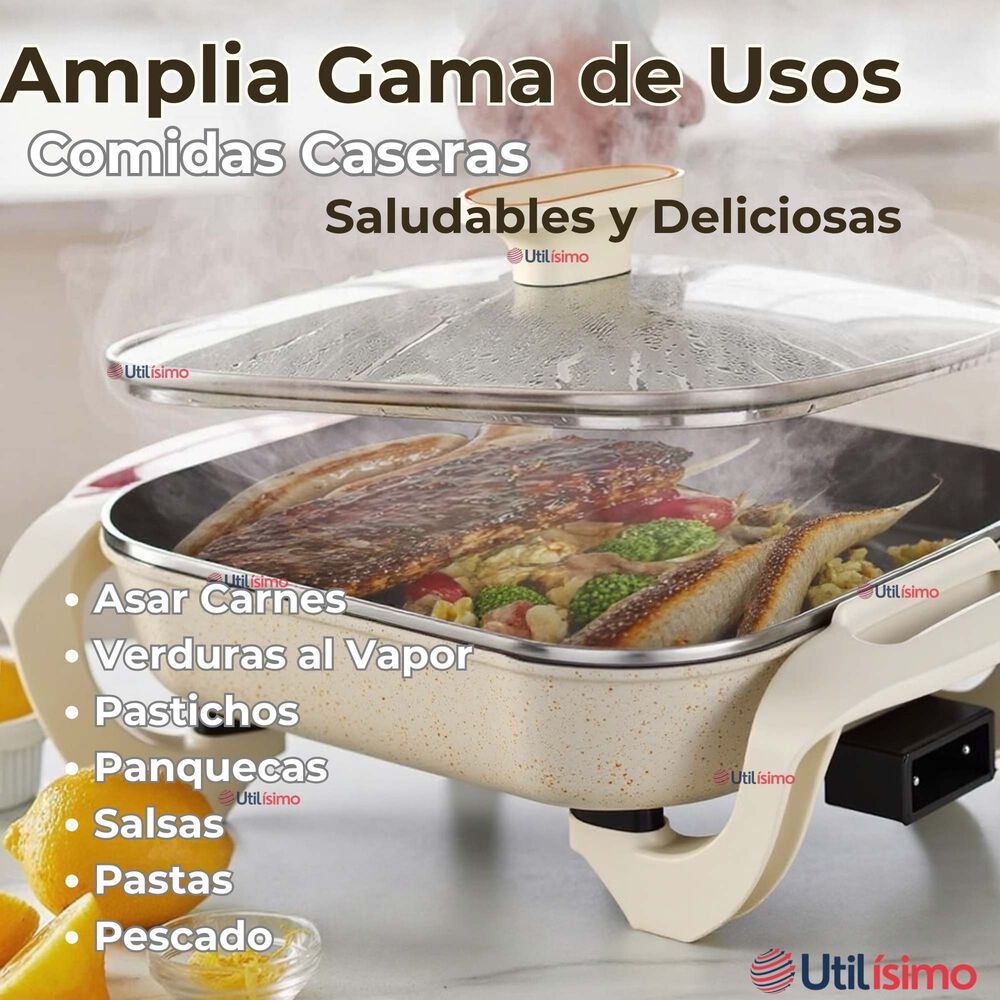 Sartén Eléctrico Antiadherente Multifuncional 5 Litros 1200w De Potencia image number 4.0