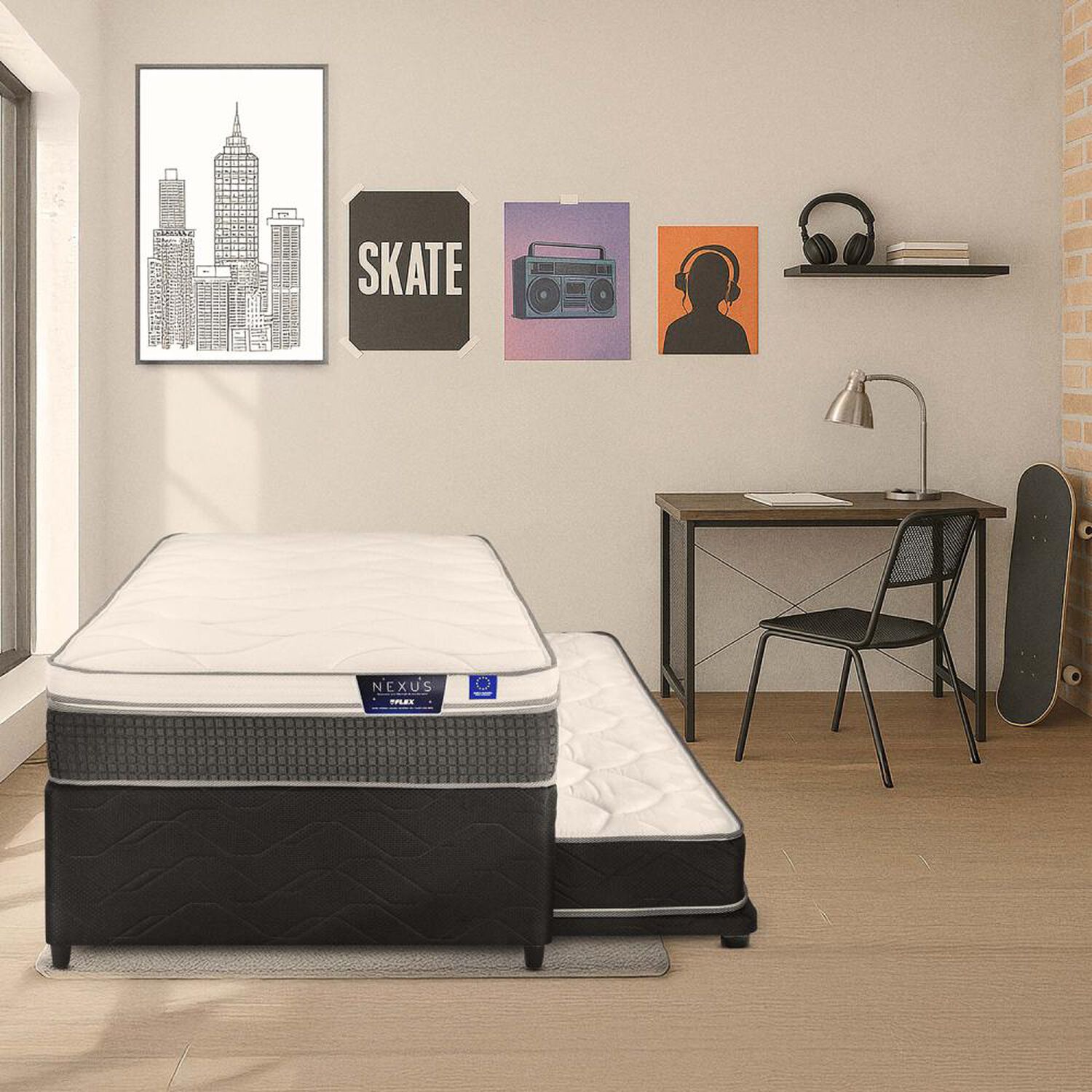 Cama Nido Flex Nexus / 1.5 Plazas / Base Normal + Respaldo image number 5.0