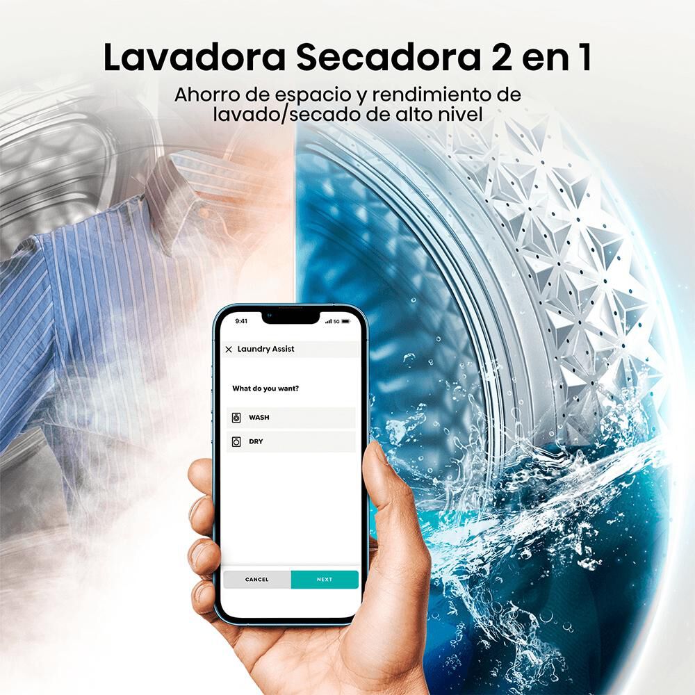 Lavadora Secadora Hisense WD3S1243BT / 12kg / 8kg image number 17.0