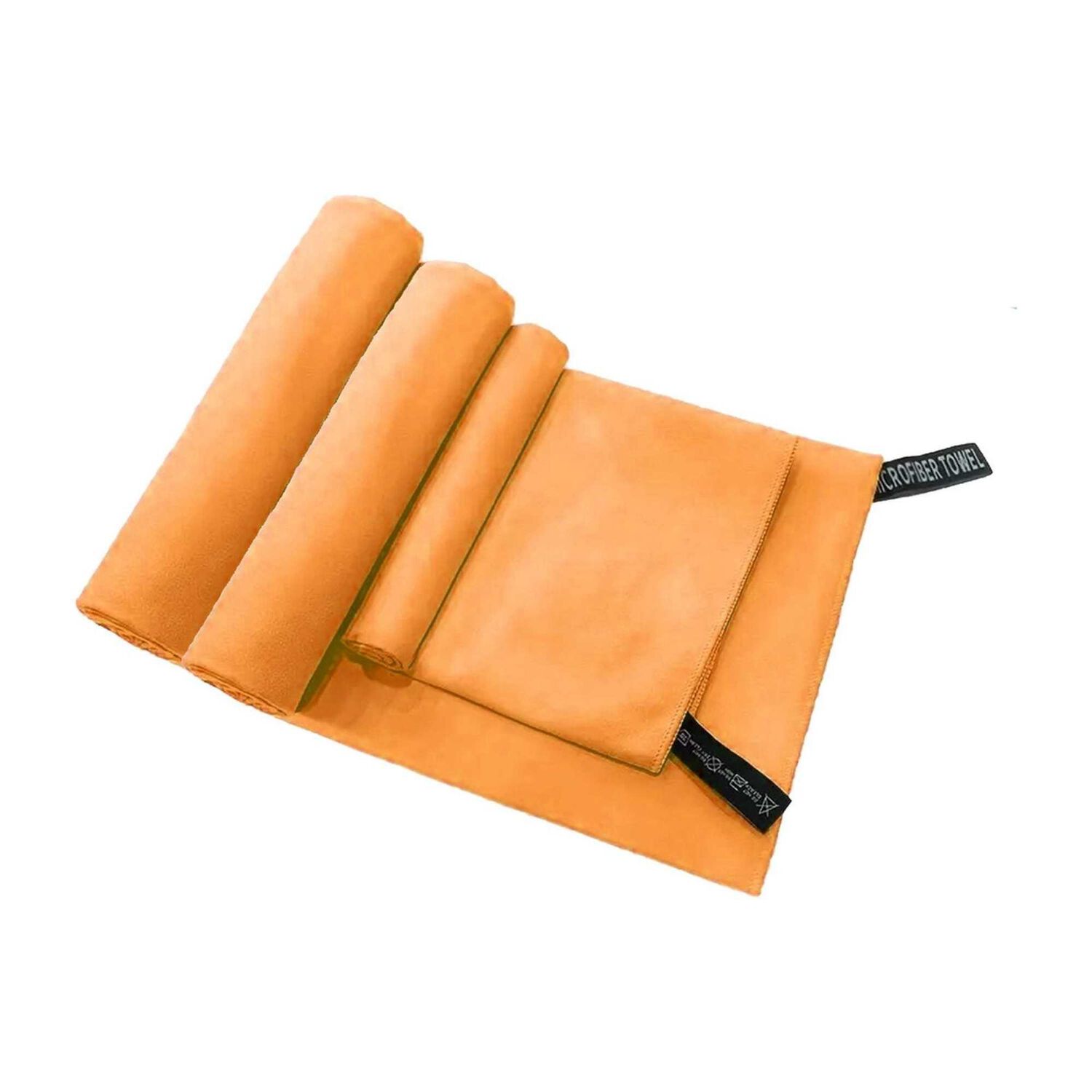 Set 3 Toallas Ba&ntilde;o Viaje Microfibra Secado R&aacute;pido Naranja image number 0.0
