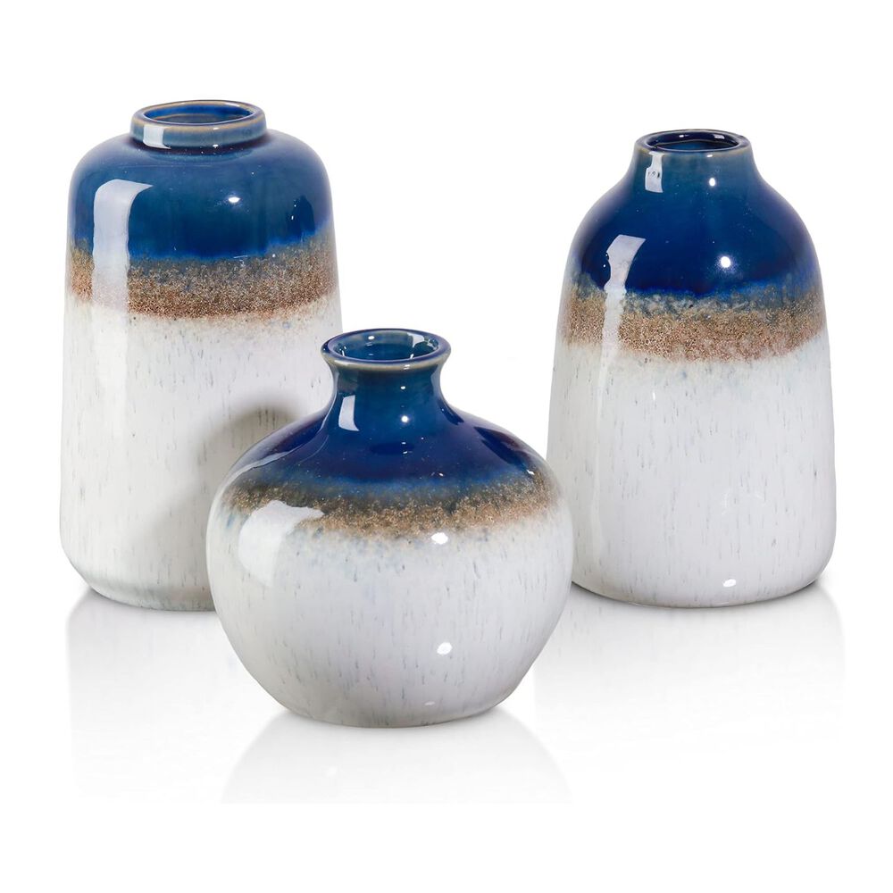 Set 3 Jarrones Meteoric Azul image number 0.0