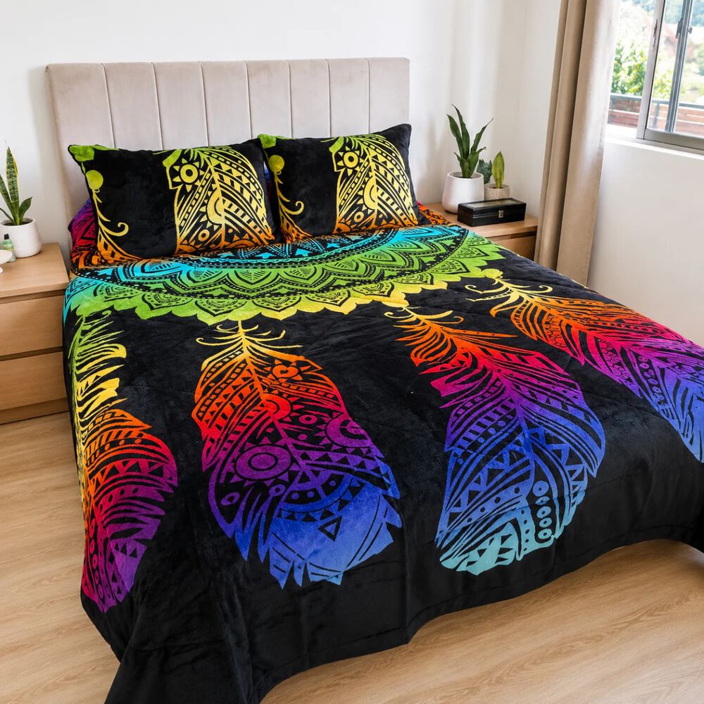 Cubrecama 2 Plazas Polar Con Chiporro Plumas Bohemia - 230x250 Cm image number 2.0