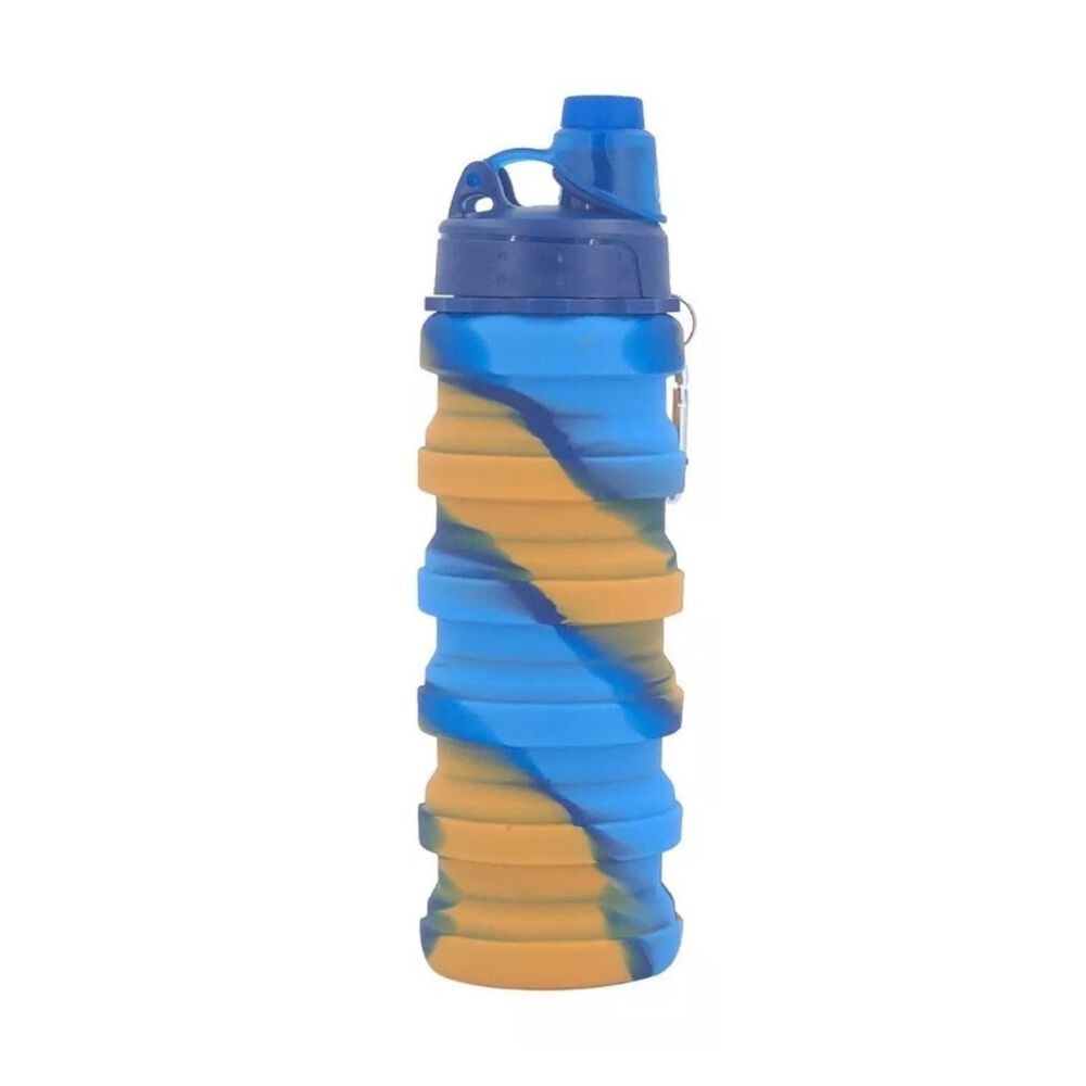 Botella Agua Para Niños Silicona Plegable Arcoiris 500ml Naranjo image number 0.0