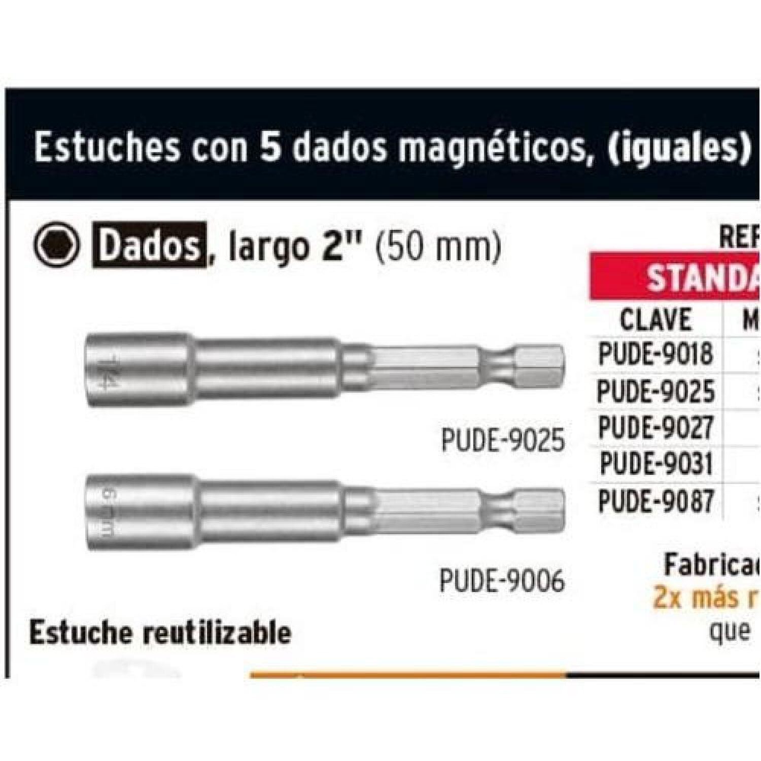 Set De 5 Dados Magneticos Hexagonales 5/16 Truper Expert image number 3.0