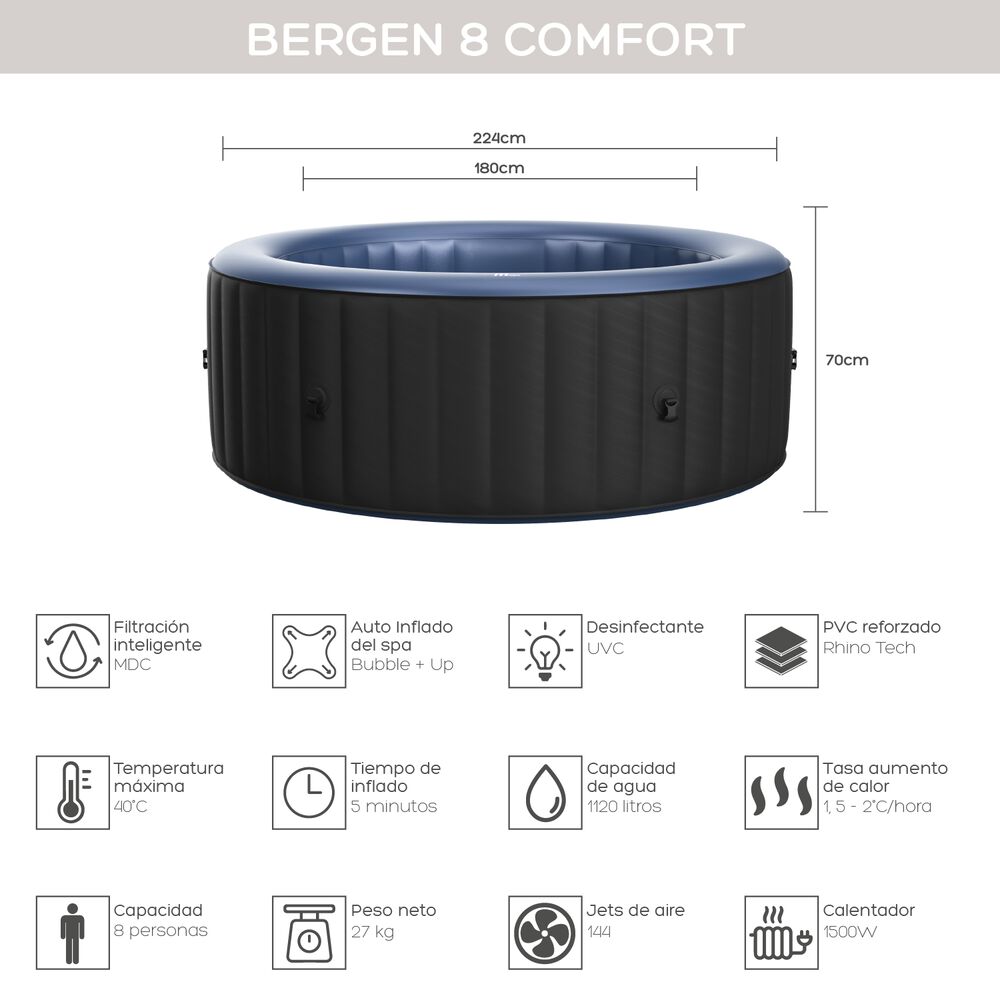 Hot Tub Inflable / Bergen 8 Comfort / Mspa 8 Personas image number 2.0