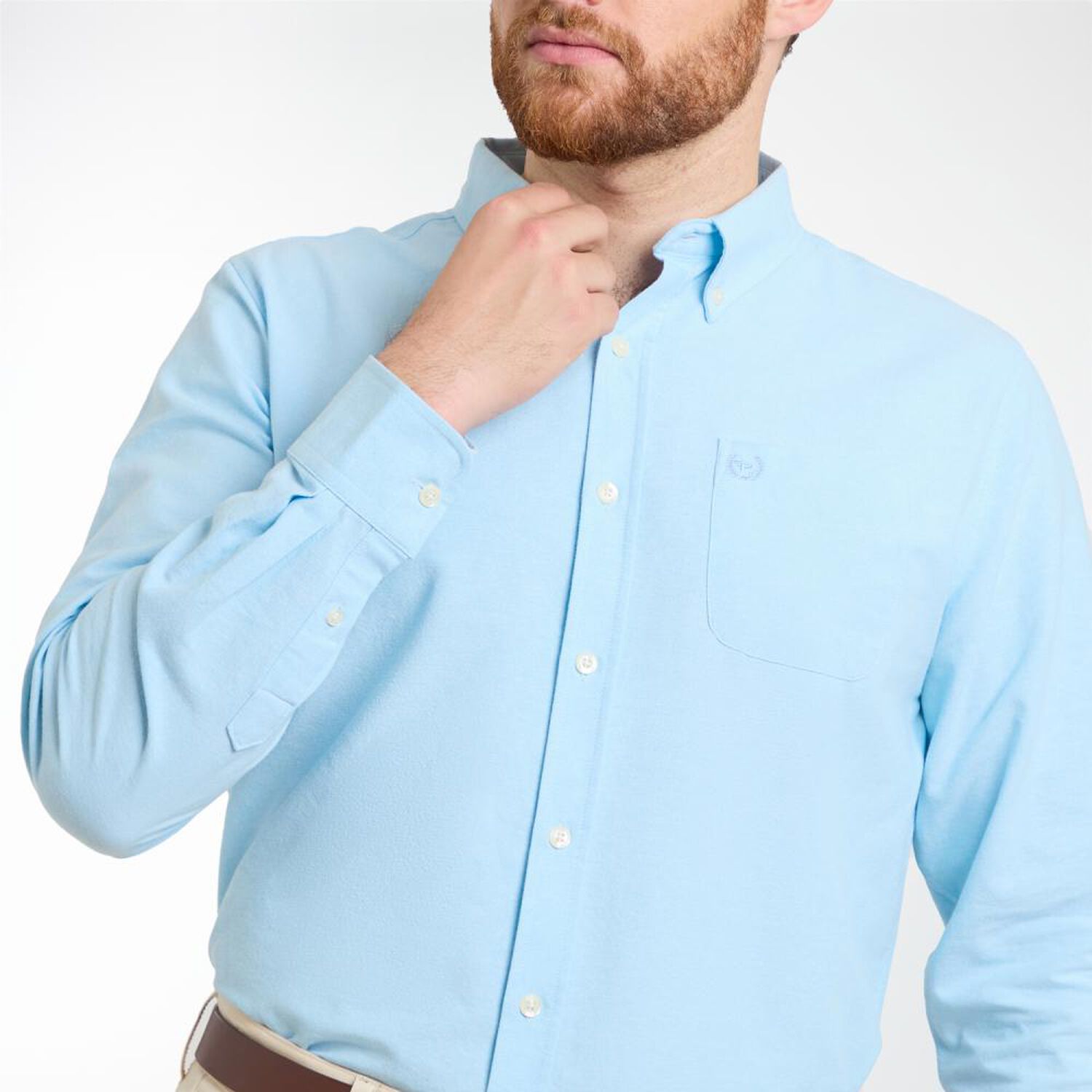 Camisa Lisa Regular Manga Larga Hombre Peroe image number 4.0